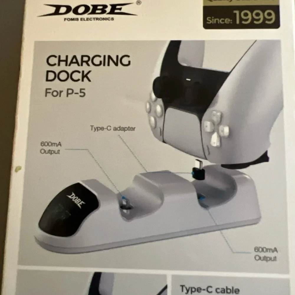 Dual Controller Charging Station - Black and White